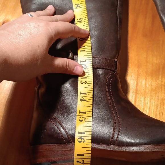 Frye Elegant Brown Leather Knee-High Boots Size 6.5 - Picture 4 of 15